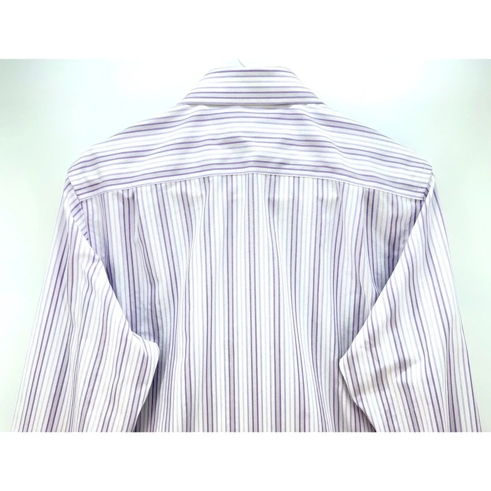 Banana Republic Mens Slim Non Iron Cotton Striped Dress Shirt Sz M Preppy Office